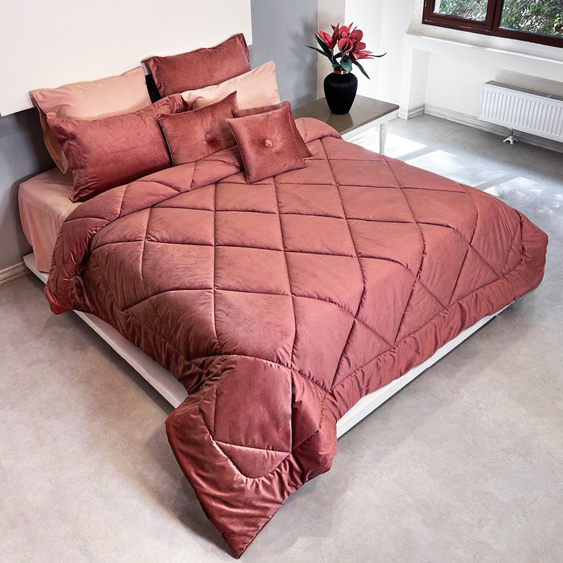 سرویس روتختی صفاهوم مدل مخمل طرح لوزی دو نفره 8 تکه