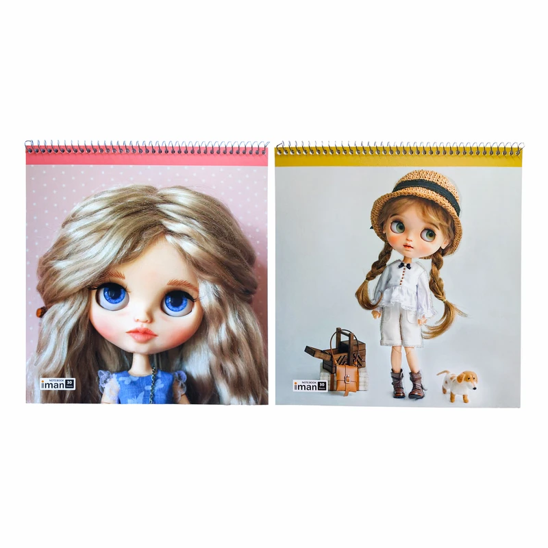 دفتر نقاشی 30 برگ ایمان مدل فانتزی طرح عروسکی کد 9016 بسته 2 عددی