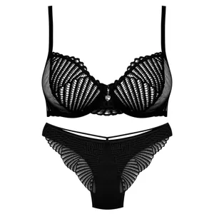 ست شورت و سوتین زنانه میسا مدل فنردار گیپوری کد 4735-6115