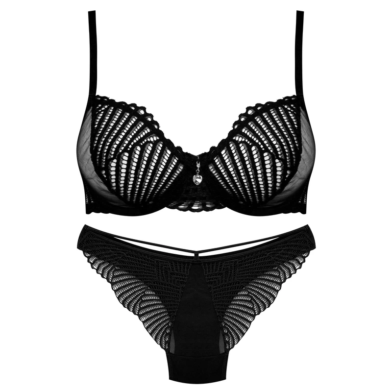 ست شورت و سوتین زنانه میسا مدل فنردار گیپوری کد 4735-6115