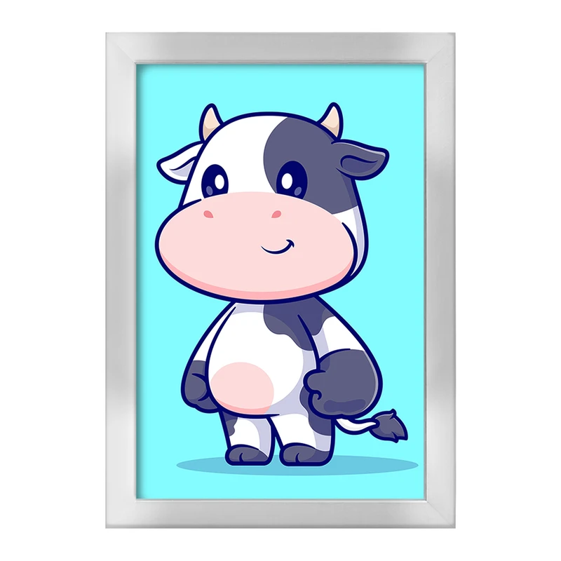 تابلو خندالو طرح حیوانات بامزه گاو کد 29712