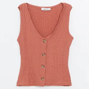 شومیز بدون آستین یقه هفت زنانه ال سی وایکیکی مدل SEP-TEREGIYIM016