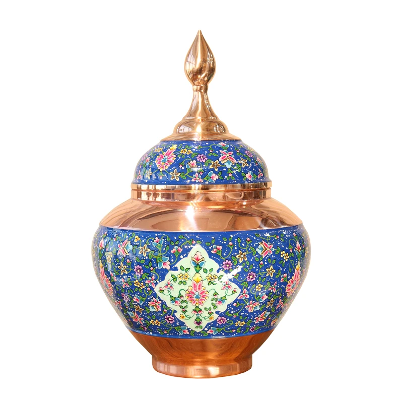 شکلات خوری مسی صنایع دستی فاخر مدل پرداز طرح اسلیمی کد Apple33p21