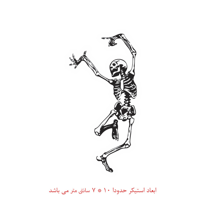 برچسب لپ تاپ طرح اسکلت کد 666