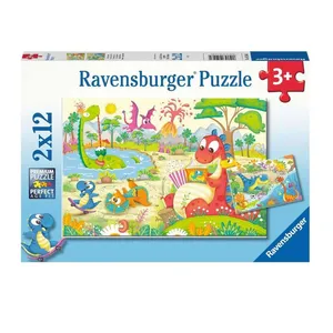 پازل 12 تکه راونزبرگر مدل Favourite Dinos کد 05246 مجموعه 2 عددی 