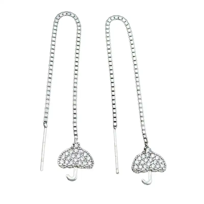 گوشواره نقره زنانه مدل بخیه چتری RZZDEH-032