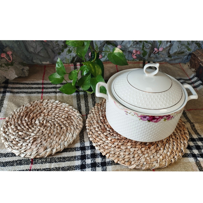 زیر بشقابی حصیری مدل گندم مجموعه 2 عددی