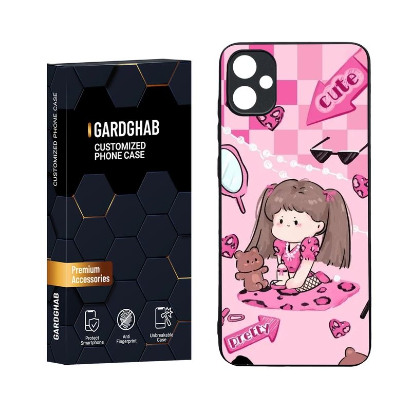 کاور گارد قاب مدل دورژله ای پشت گلس دخترانه مناسب برای گوشی موبایل سامسونگ Galaxy A05