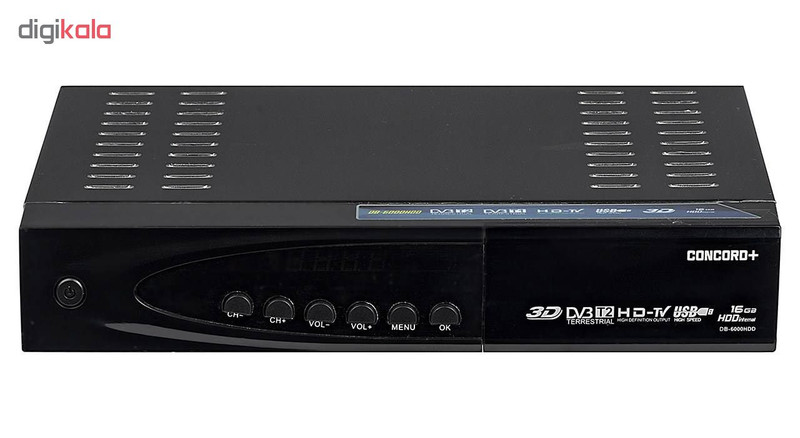 گیرنده دیجیتال کنکورد پلاس مدل DB-6000HDD به همراه آنتن رومیزی پروویژن DVB-T601 هدیه