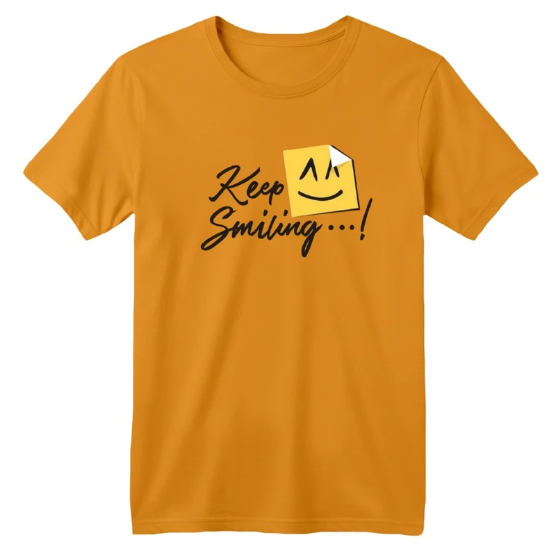 تی‌شرت آستین کوتاه لانگ بچگانه مدل لبخند بزن