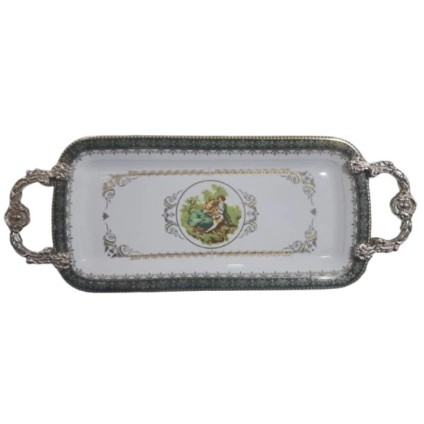 ظرف سرو شیرینی چینی پردیس کاشان مدل دسته دار