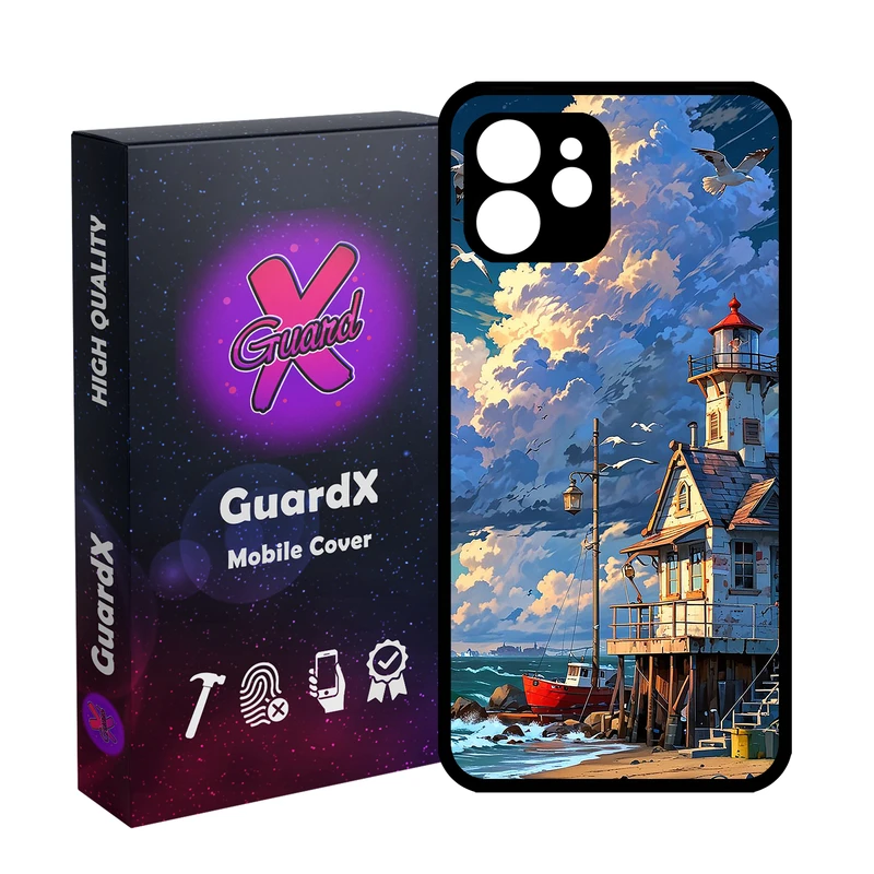 کاور گارد ایکس طرح ساحل دریا مدل Glass10773 مناسب برای گوشی موبایل اپل iPhone 12