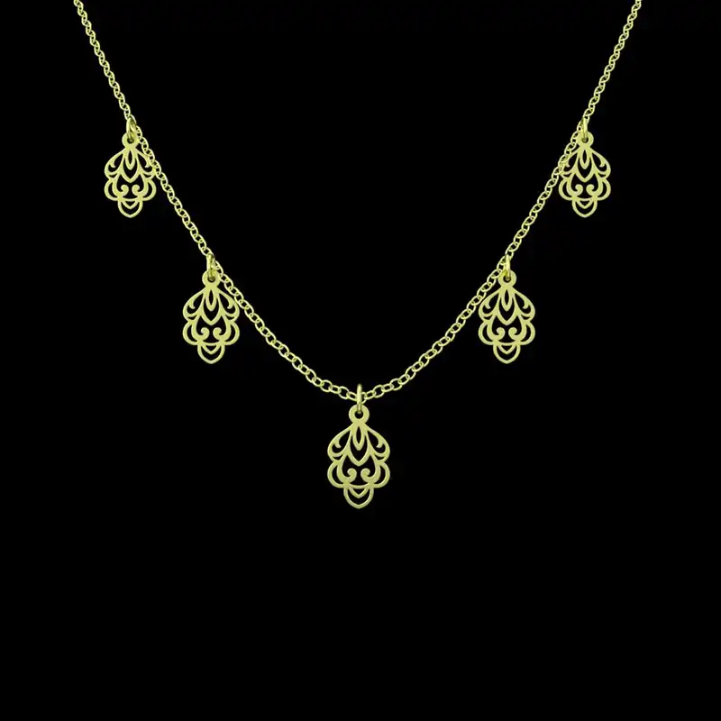 گردنبند طلا 18 عیار زنانه مدوپد مدل اسلیمی کد RNA15272