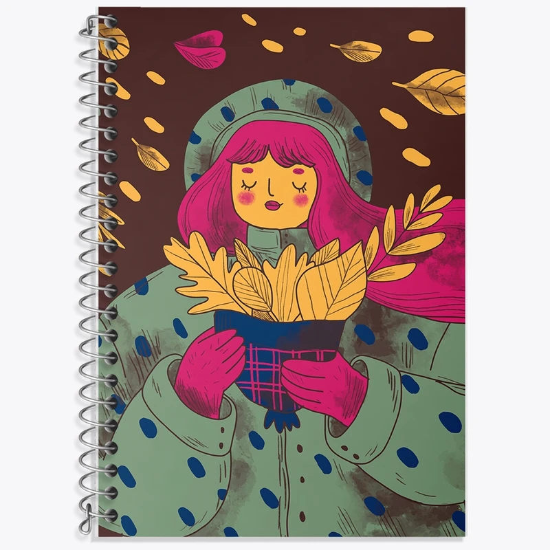 دفتر زبان 50 برگ خندالو مدل دو خط طرح دخترانه کد F1456