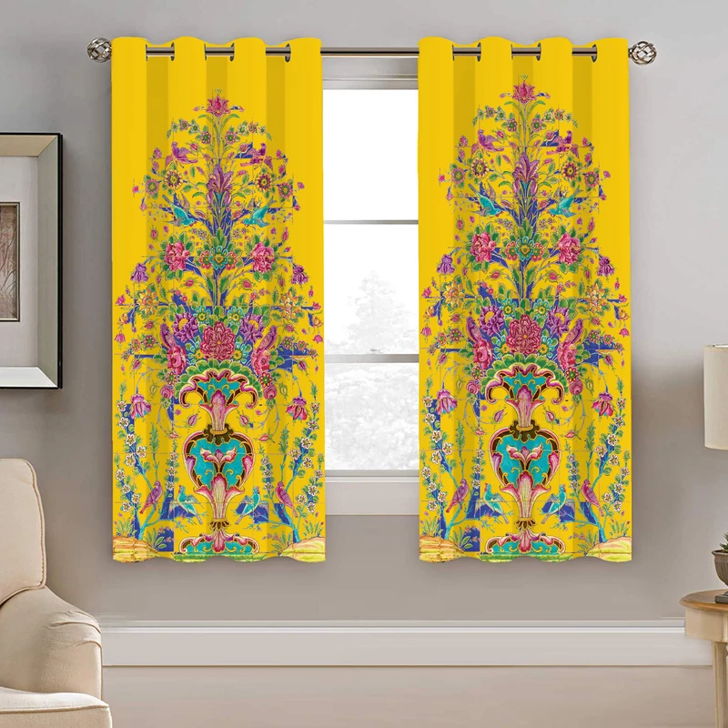 پرده نیروانا طرح سنتی مدل مخمل کد 4437 سایز 140×200 سانتی متر