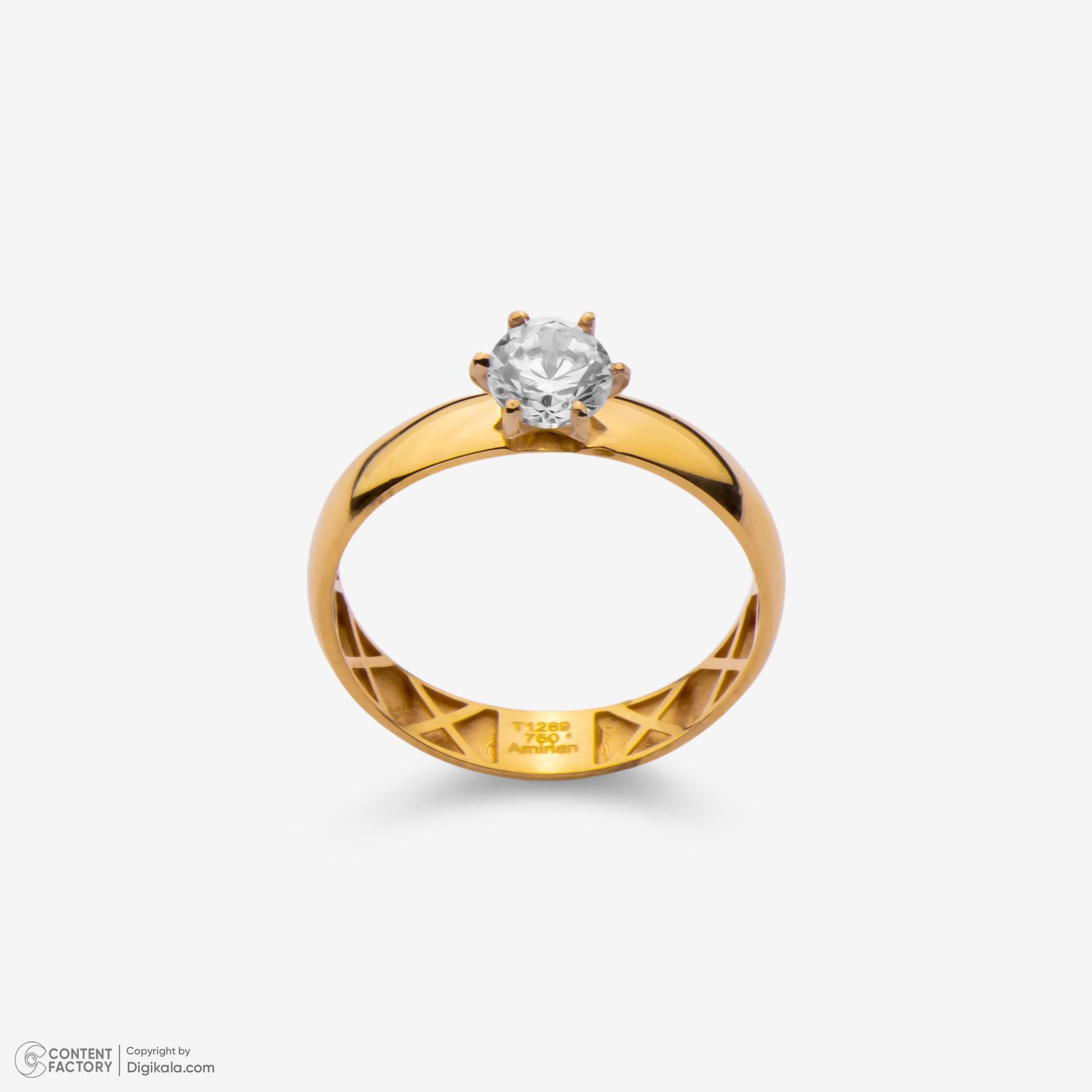 انگشتر طلا 18 عیار زنانه گلدم مدل R347023 سایز 59 -  - 6