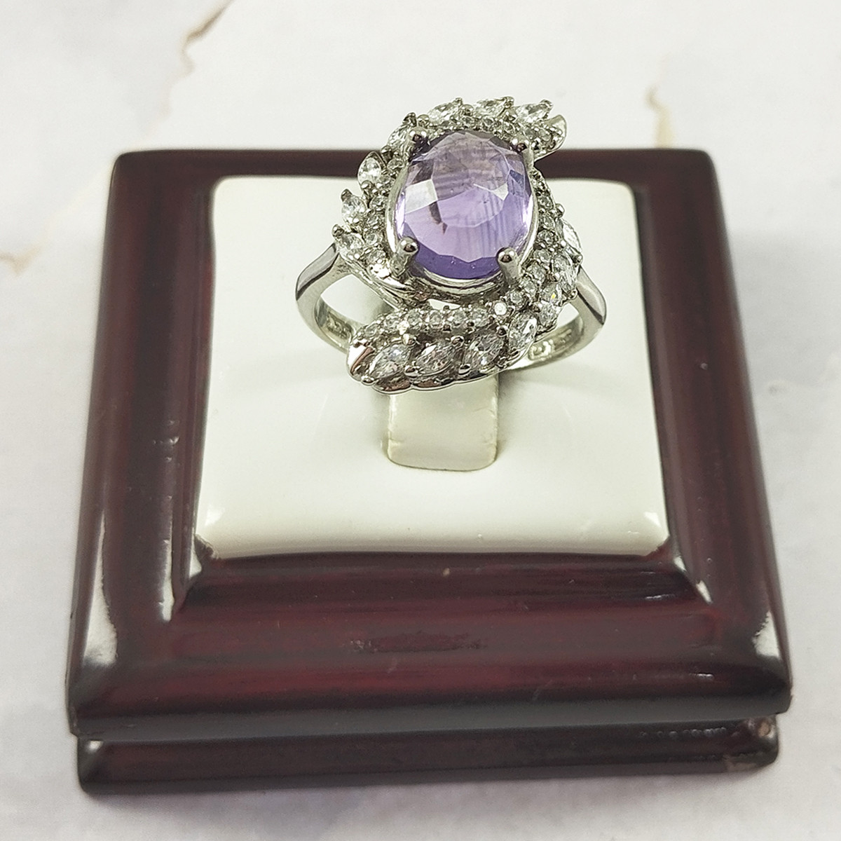 انگشتر نقره زنانه سلین کالا مدل آمتیست کد 56