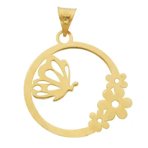 آویز گردنبند طلا 18 عیار زنانه قیراط طرح پروانه کد GH3853