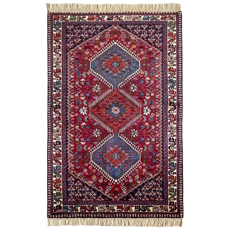 فرش دستباف ذرع و نیم مدل یلمه قشقایی کد 950
