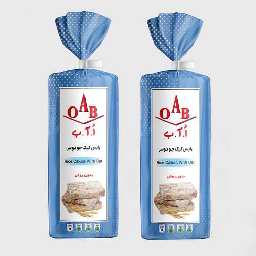 رایس کیک جو دوسر بدون روغن  ا ا ب - 100 گرم بسته 2 عددی