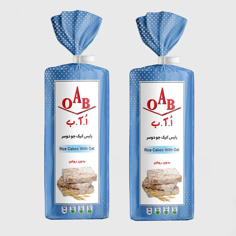 رایس کیک جو دوسر بدون روغن  ا ا ب - 100 گرم بسته 2 عددی