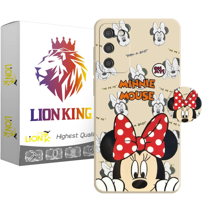  کاور لاین کینگ مدل مینی موس SL PAPIUN RED مناسب برای گوشی موبایل سامسونگ Galaxy A03s به همراه پایه نگهدارنده