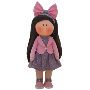 عروسک مدل روسی طرح دختر پاپیونی ارتفاع 40 سانتی متر 