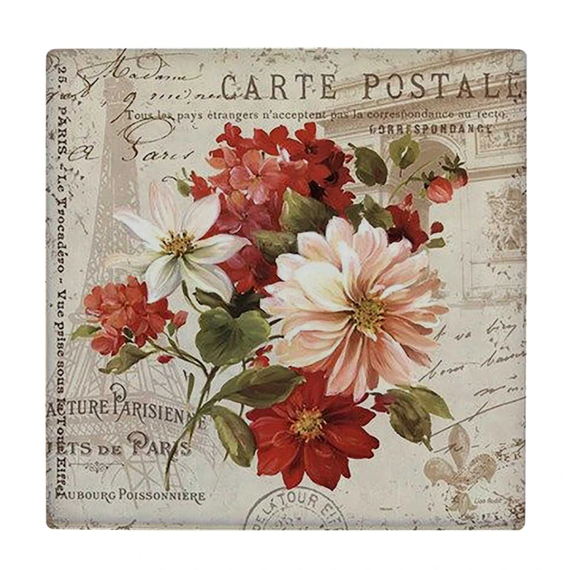 زیر لیوانی  طرح نقاشی کلاسیک گل کد    6096714_5219