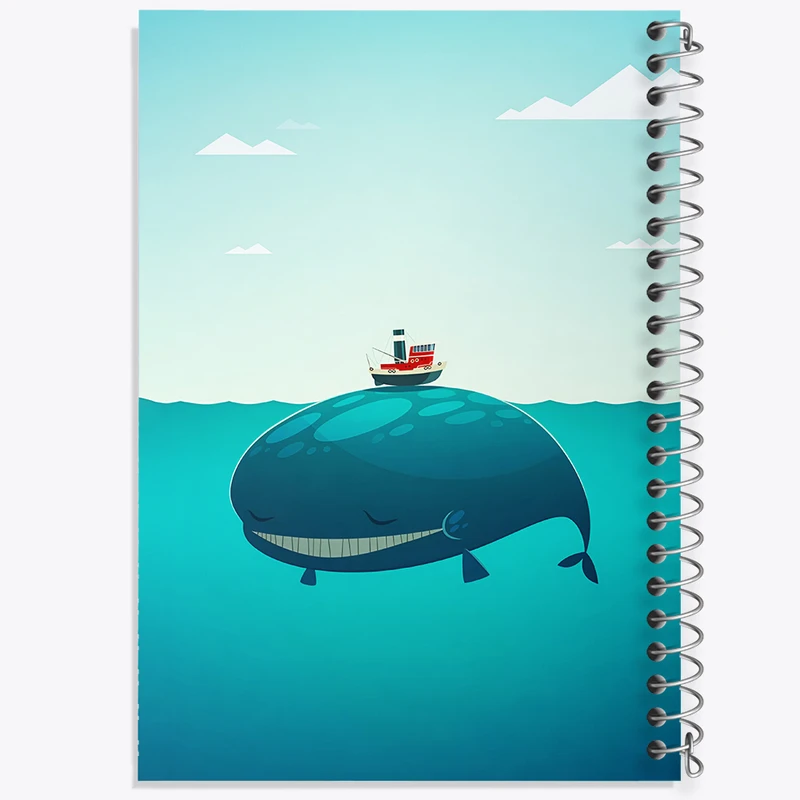 دفتر نقاشی 50 برگ خندالو طرح نهنگ و قایق کد N4145