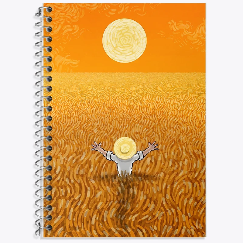 دفتر زبان 50 برگ خندالو مدل دو خط طرح ونسان ونگوگ کد F5063