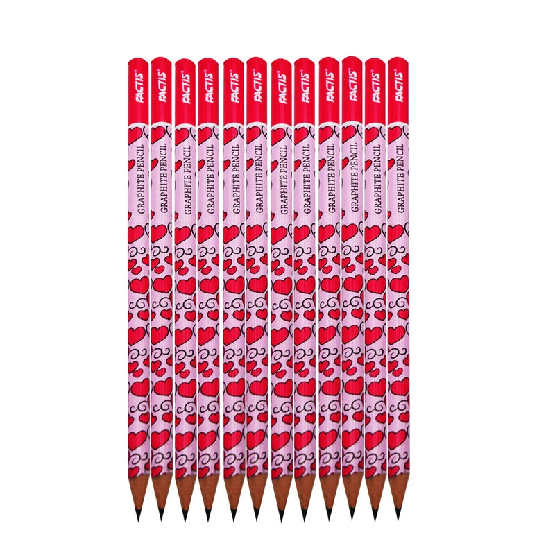 مداد مشکی فکتیس طرح قلب کد 04 بسته 12 عددی