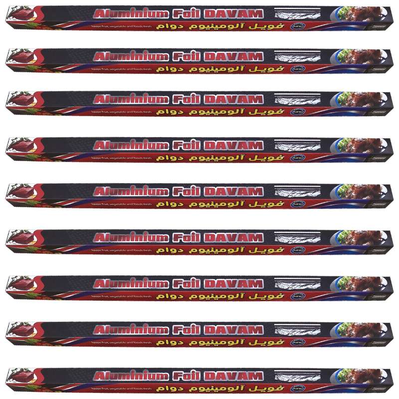 فویل آلومینیوم دوام مدل بسیار ضخیم 70mic رول 1 متری بسته 9 عددی