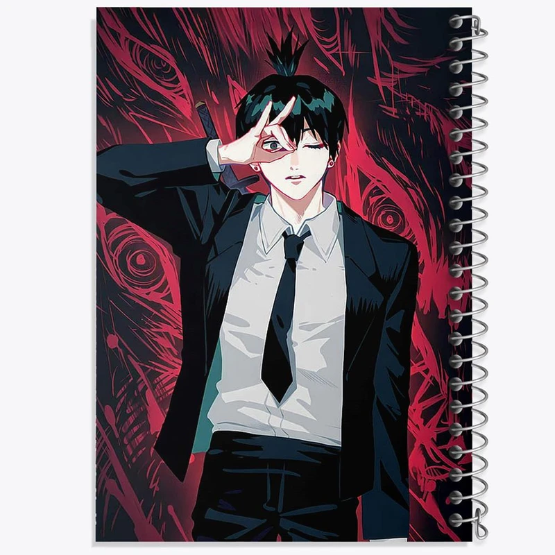دفتر مشق 50 برگ خندالو مدل هایاکاوا انیمه مرد اره ای Chainsaw Man کد 17992