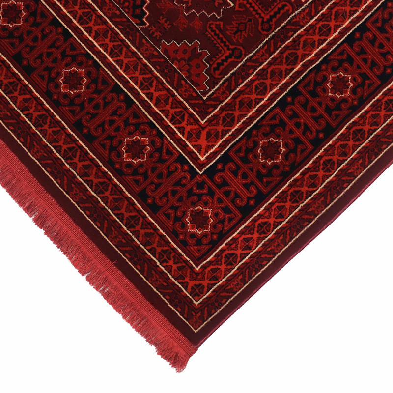 فرش ماشینی بزرگمهر طرح بلوچی کد78001 زمینه لاکی