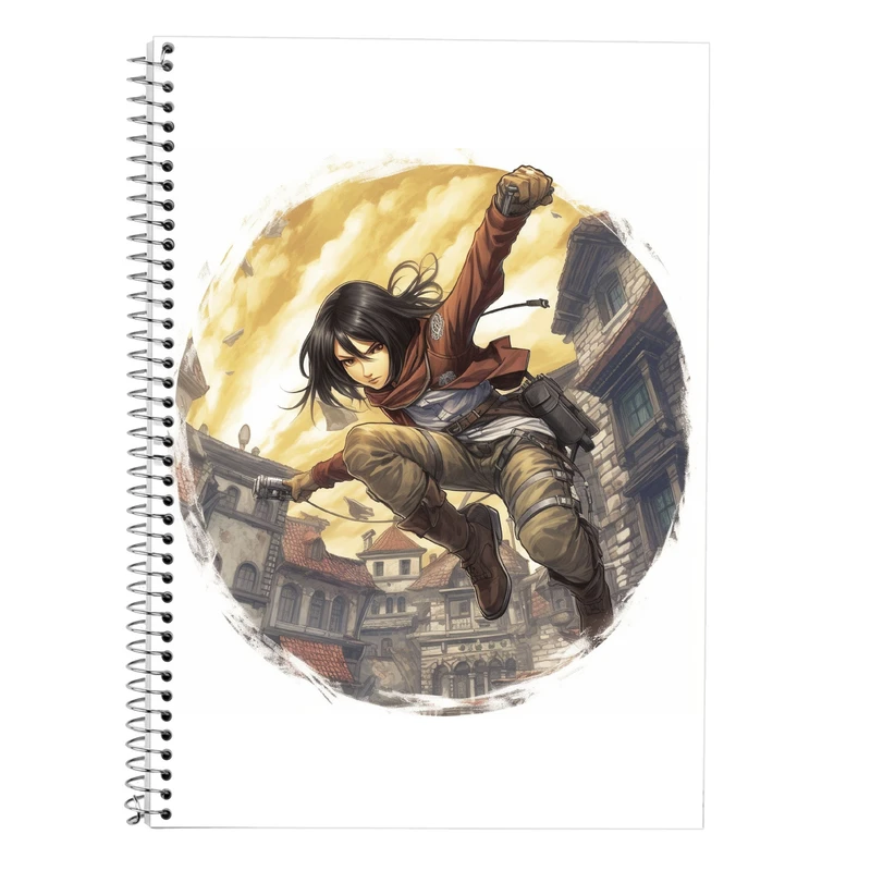 دفتر زبان 50 برگ مدوپد مدل سه خط طرح Attack on Titan کد DF10418