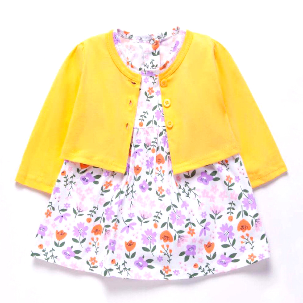 ست کت و پیراهن نوزادی دخترانه کارترز طرح Floral کد M568