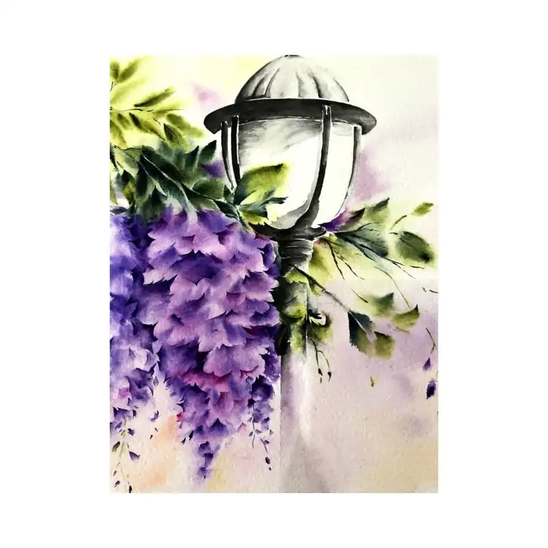 نقاشی آبرنگ طرح گل