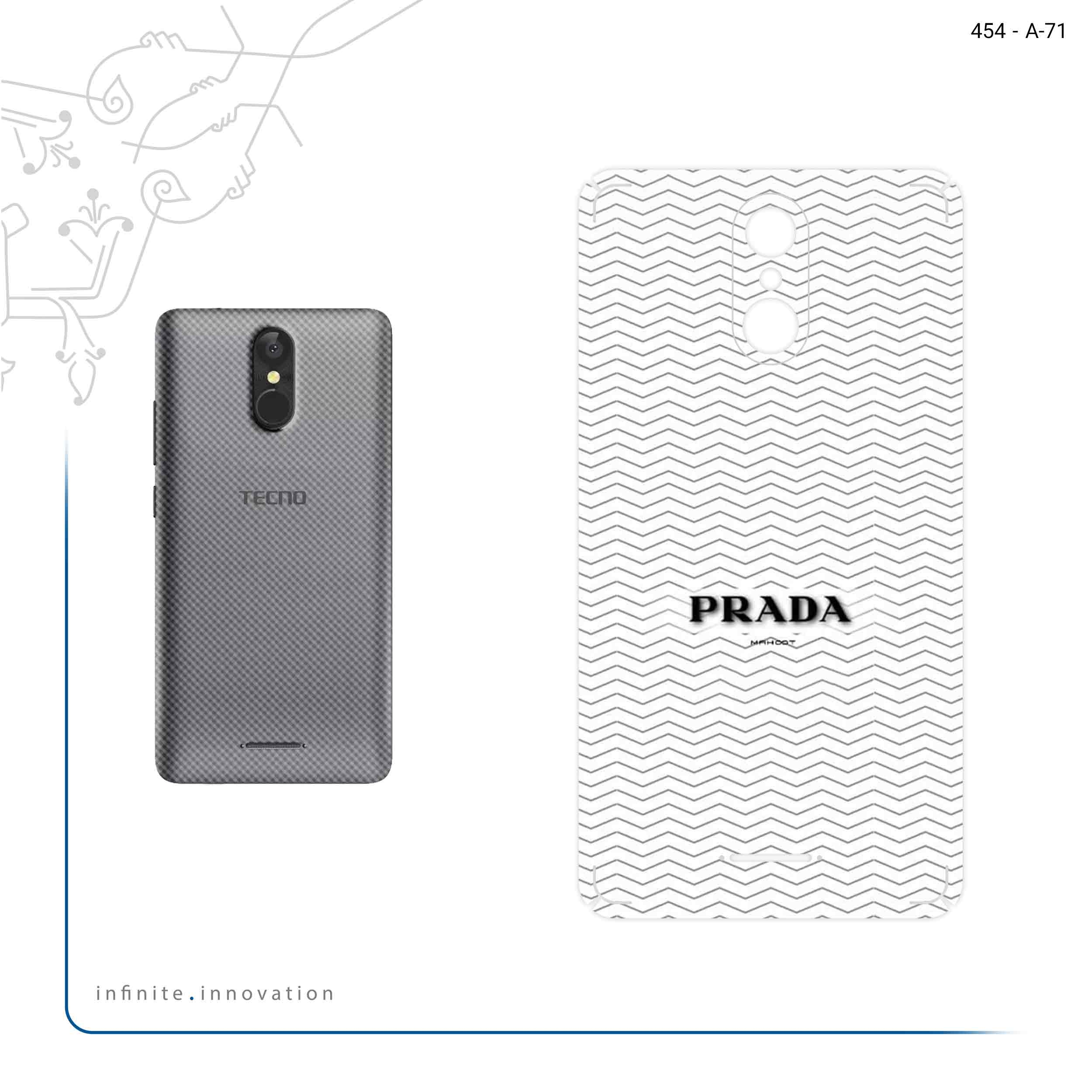 برچسب پوششی ماهوت مدل Prada مناسب برای گوشی موبایل تکنو WX3F LTE