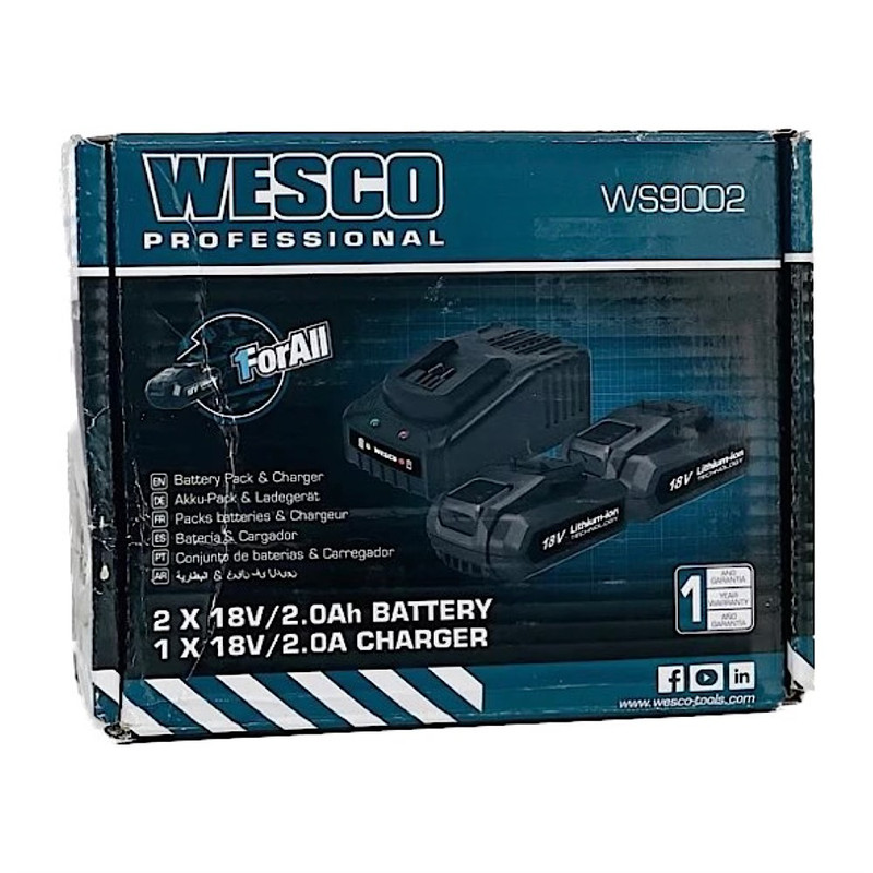 باتری و شارژر 18 ولت وسکو مدل WS9002