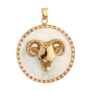 آویز گردنبند طلا 18 عیار زنانه مدل سمبل ماه فروردین