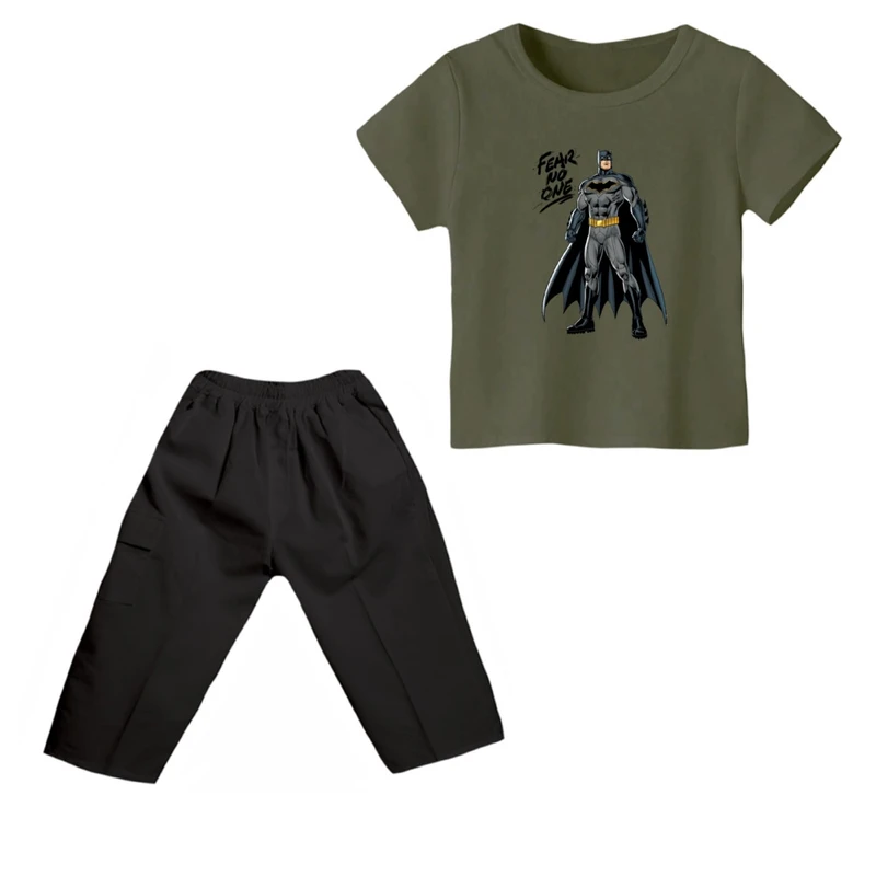 ست تی شرت و شلوارک پسرانه مدل بتمن کد ۳۲