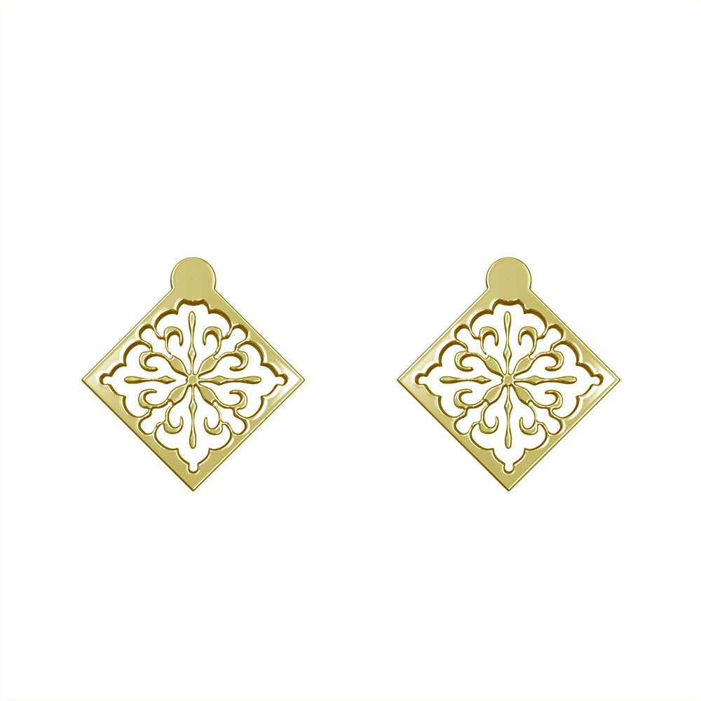 گوشواره طلا 18 عیار زنانه مدوپد مدل اسلیمی کد GA1-10385