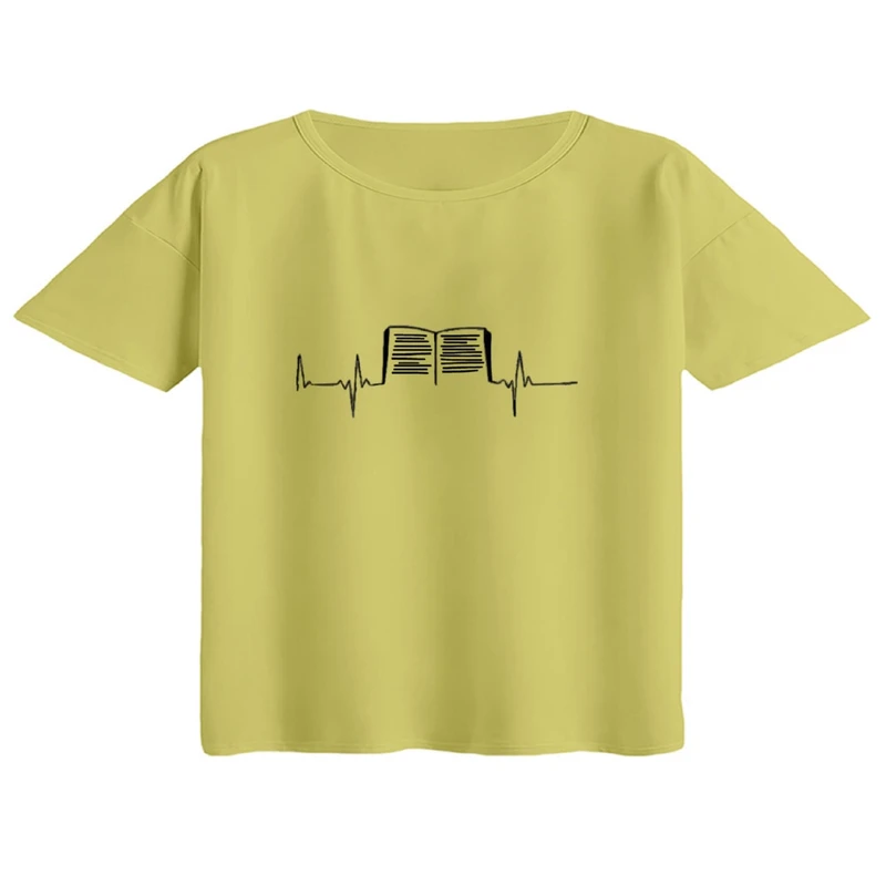 کراپ تی‌شرت آستین کوتاه زنانه مدل کتاب کد۱