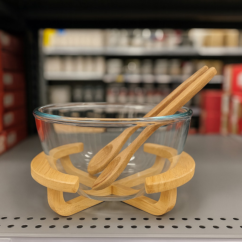 ظرف سالاد ال وی کد 6353461460536 به همراه قاشق و چنگال