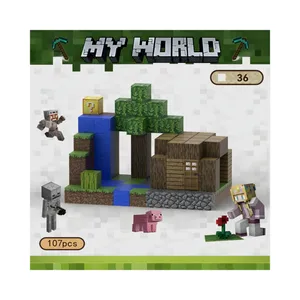 ساختنی مغناطیسی 107 تکه مای ورلد مدل ماینکرفت کد 003