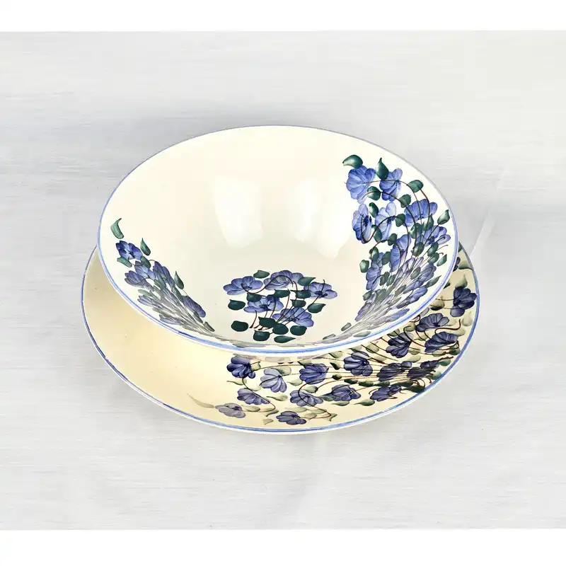 ست کاسه و بشقاب سرامیکی طرح یاس