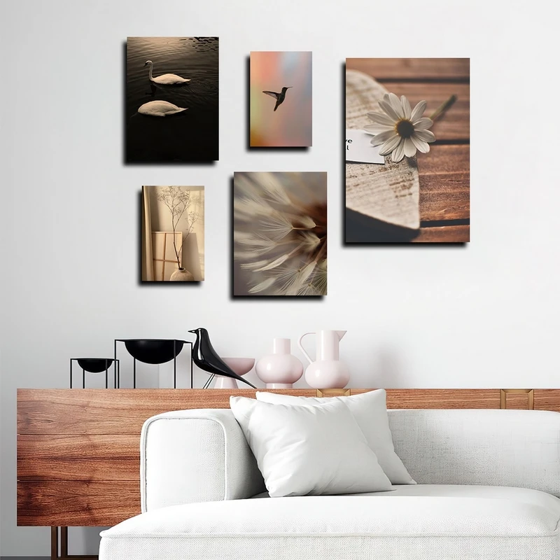 تابلو شاسی بکلیت طرح طبیعت و دریا مدل SH-2407 مجموعه 5 عددی