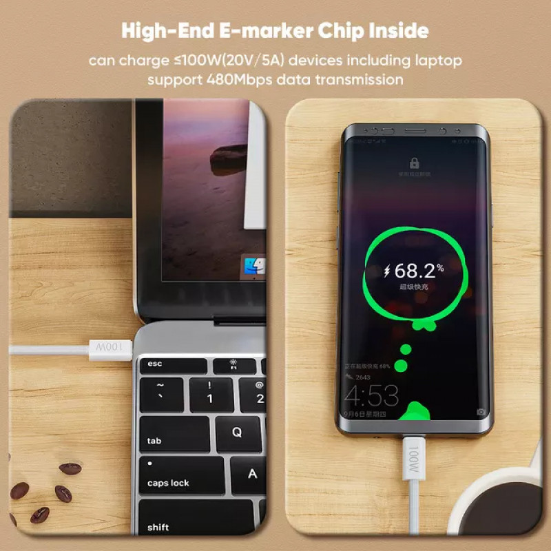 کابل USB-C ویدوی مدل CB4011C-C طول 1.2 متر