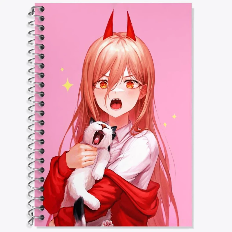 دفتر لغت 50 برگ خندالو مدل پاور انیمه مرد اره ای Chainsaw Man کد 17888