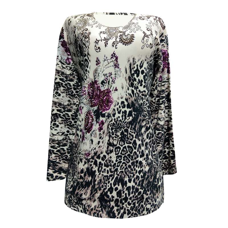 بلوز آستین بلند زنانه مدل نخی ترک گل دار کد 11